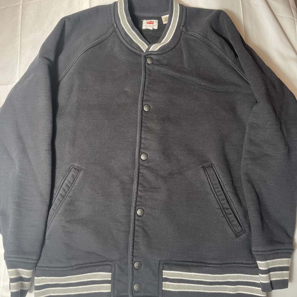 Levi's Black Varsity Jacket with Gray-White Trim